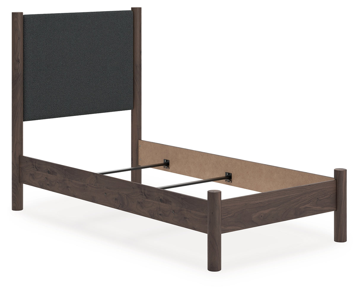 Furniture City Slidell - Ashley Furniture - Pamytta Bedroom - Twin Upholstered Panel Bed / Brown - PCB2614B20