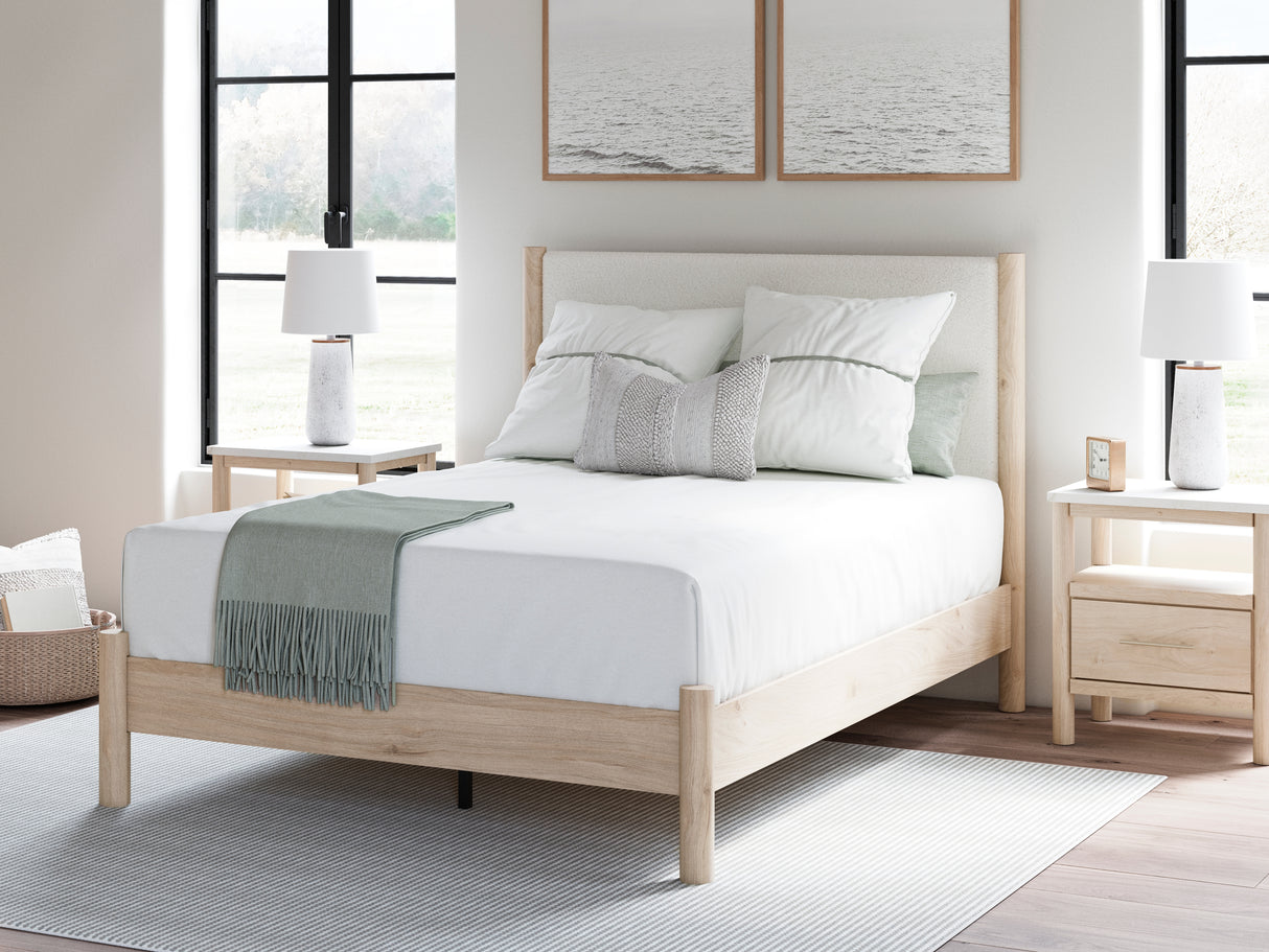 Furniture City Slidell - Ashley Furniture - Cadmori Bedroom - Queen Upholstered Panel Bed / Two-tone - B2615B4