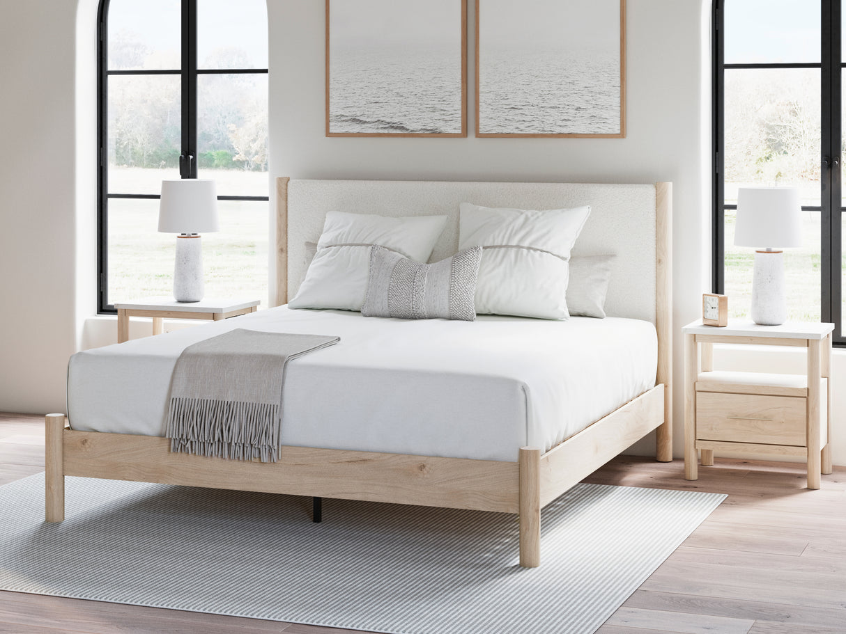 Furniture City Slidell - Ashley Furniture - Cadmori Bedroom - King Upholstered Panel Bed / Two-tone - B2615B7