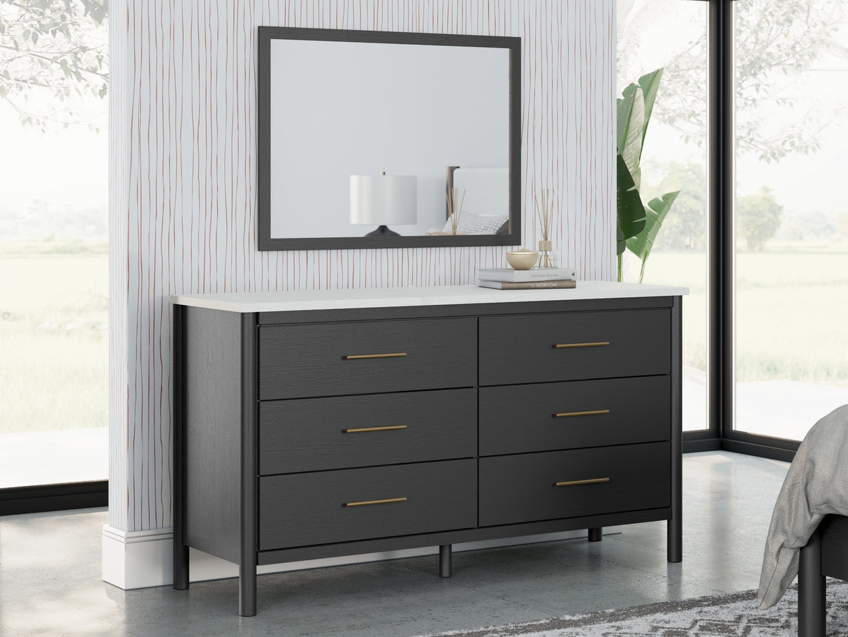 Furniture City Slidell - Ashley Furniture - Cadmori Bedroom - Dresser and Mirror / Black/White - B2616B1