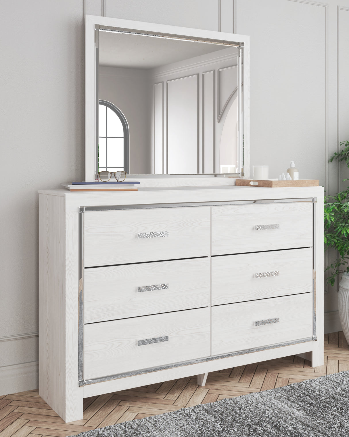 Furniture City Slidell - Ashley Furniture - Altyra Bedroom - Dresser and Mirror / White - B2640B1