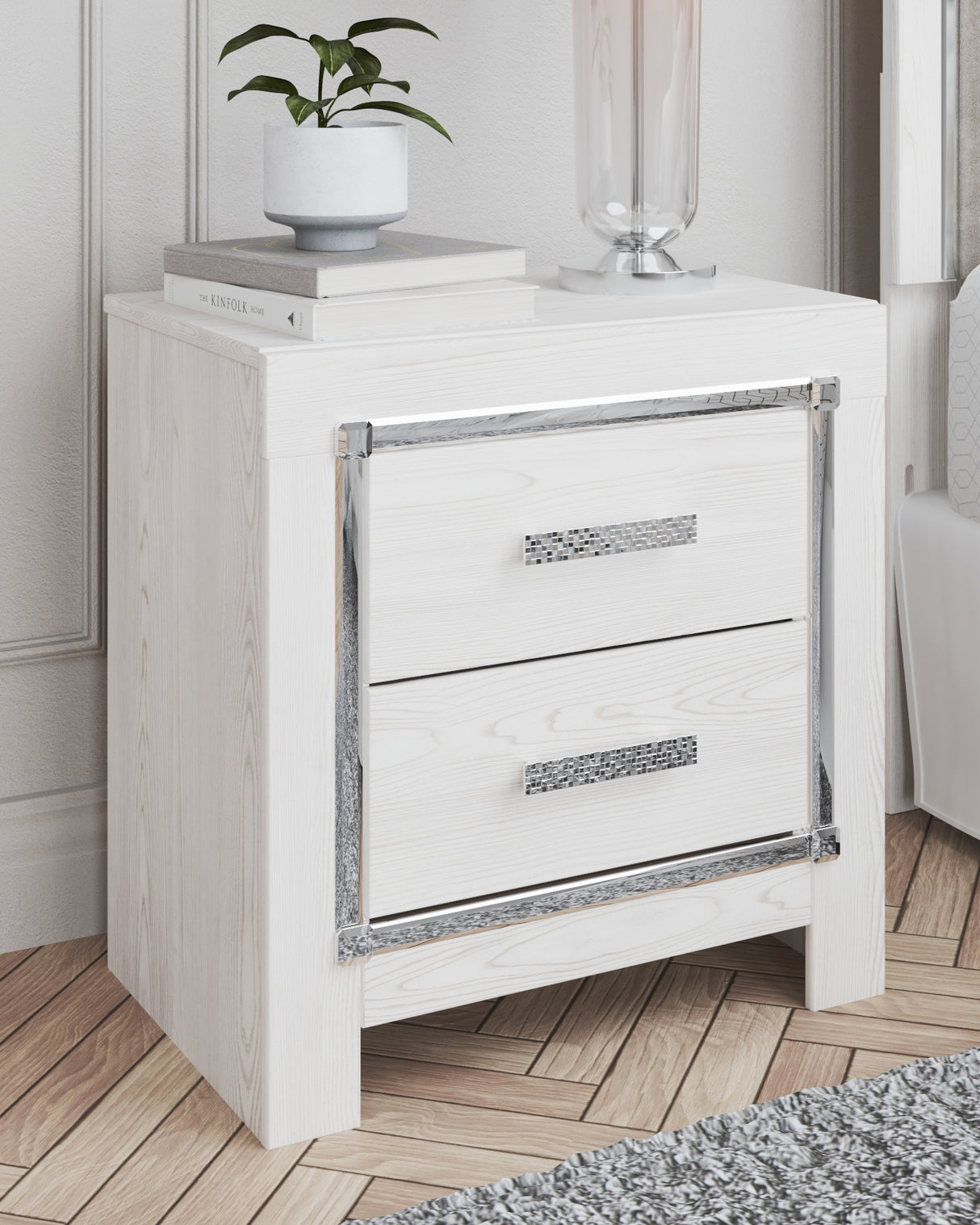 Furniture City Slidell - Ashley Furniture - Altyra Bedroom - Two Drawer Night Stand / White - B2640-92