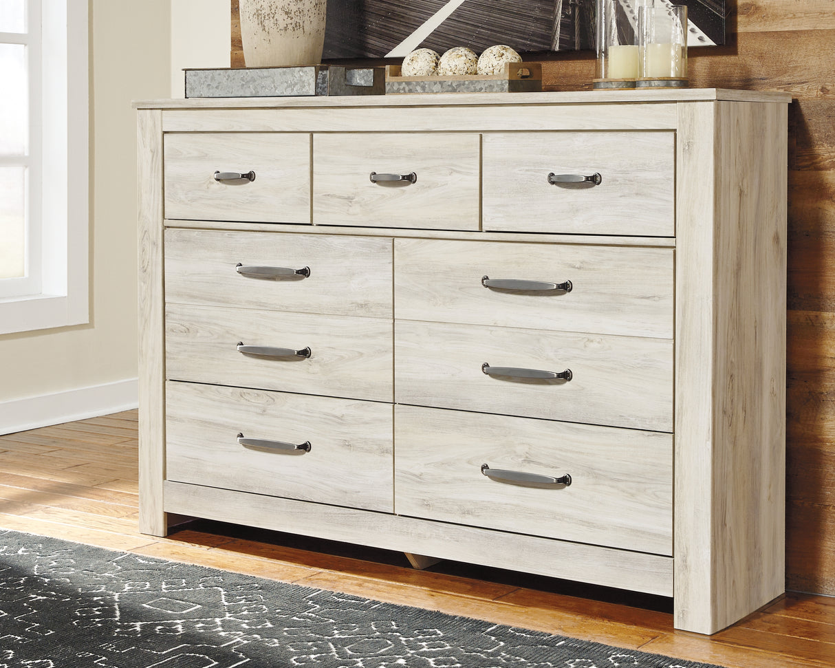 Furniture City Slidell - Ashley Furniture - Bellaby Bedroom - Seven Drawer Dresser / Whitewash - B331-31