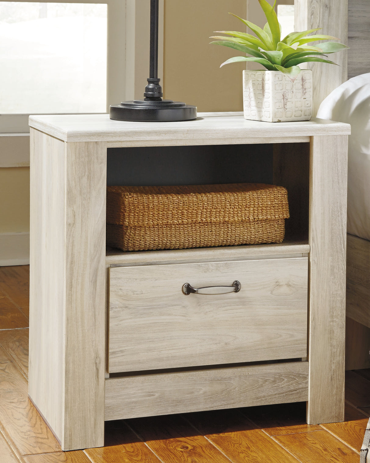 Furniture City Slidell - Ashley Furniture - Bellaby Bedroom - One Drawer Night Stand / Whitewash - B331-91