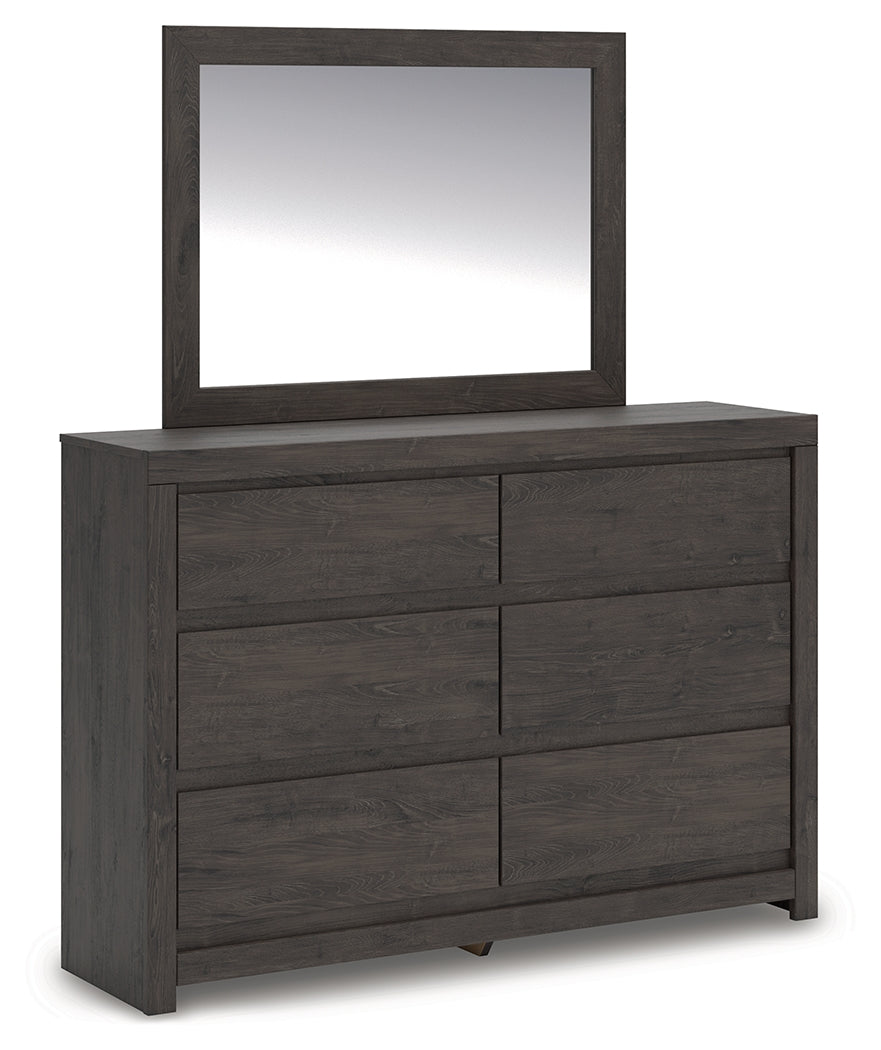 Furniture City Slidell - Ashley Furniture - Fraluna Bedroom - Dresser and Mirror / Charcoal - PCB3370B1