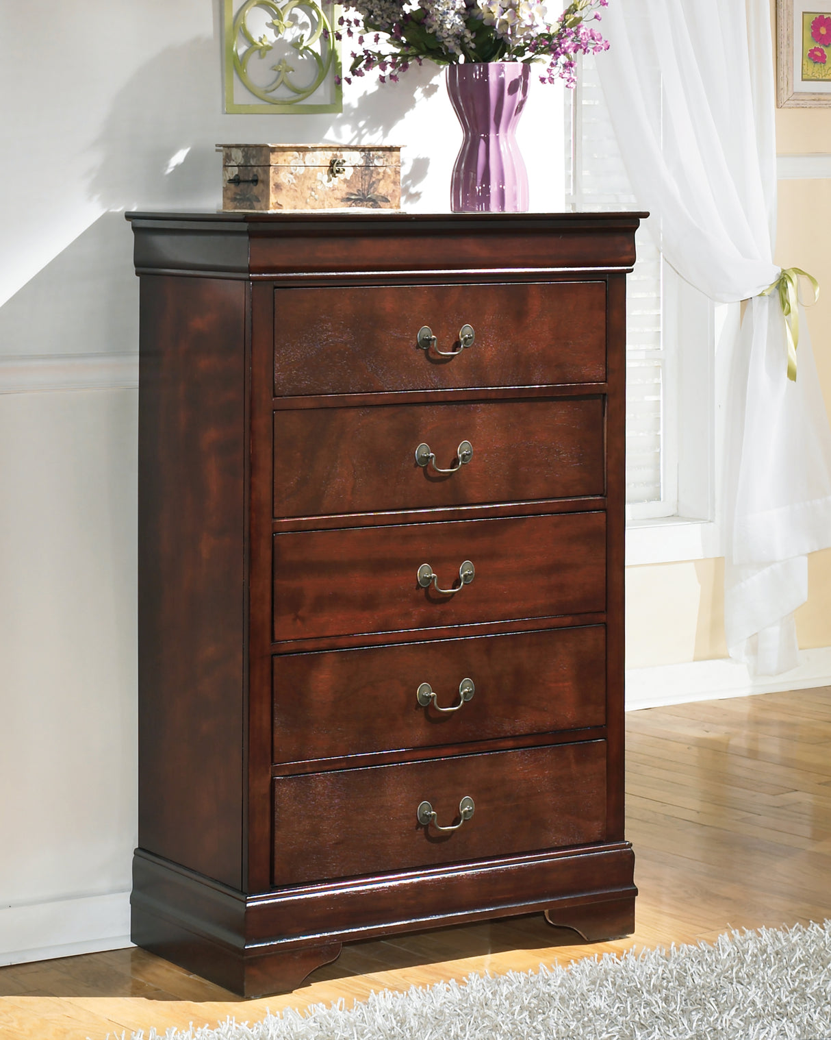 Furniture City Slidell - Ashley Furniture - Alisdair Bedroom - Chest / Reddish Brown - B376-46