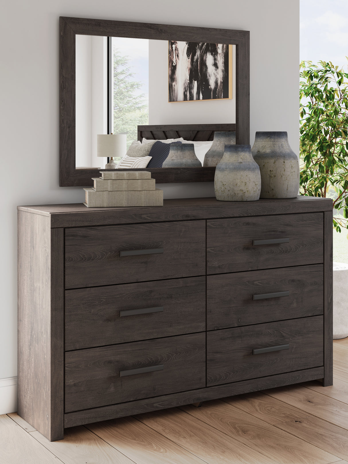 Furniture City Slidell - Ashley Furniture - Prendonea Bedroom - Five Drawer Chest / Charcoal - B3789-46