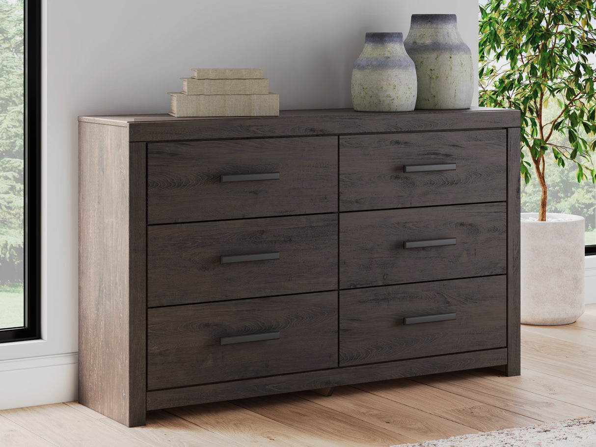 Furniture City Slidell - Ashley Furniture - Prendonea Bedroom - Six Drawer Dresser / Charcoal - B3789-31