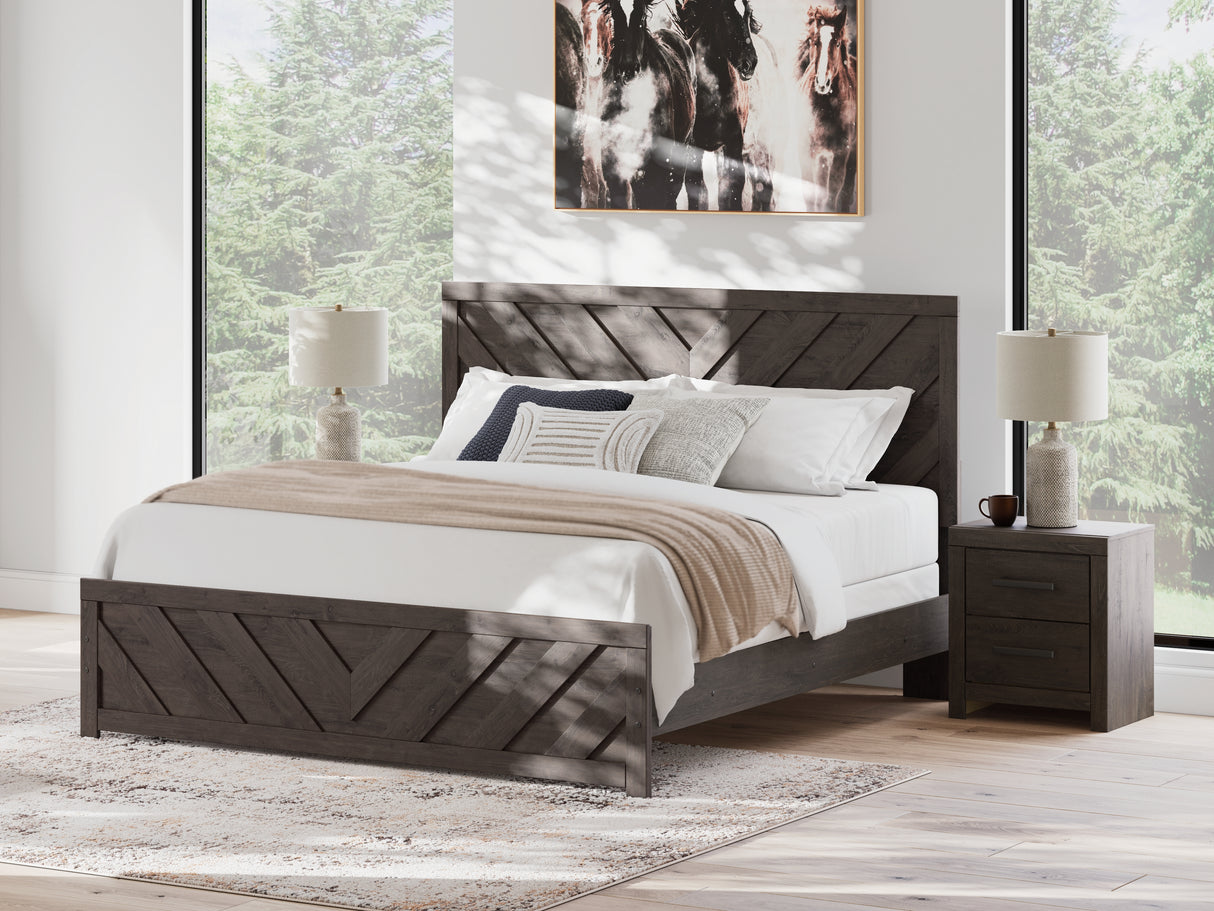 Furniture City Slidell - Ashley Furniture - Prendonea Bedroom - King Panel Bed / Charcoal - B3789B8