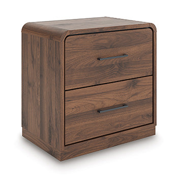 Furniture City Slidell - Ashley Furniture - Fortlorn Bedroom - Two Drawer Night Stand / Walnut Brown - PCB386-92