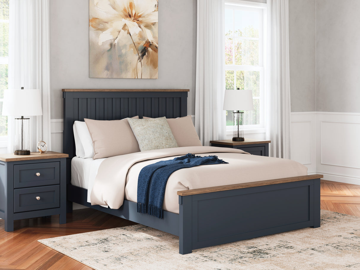 Furniture City Slidell - Ashley Furniture - Landocken Bedroom - Queen Panel Bed / Brown/Blue - B414B10
