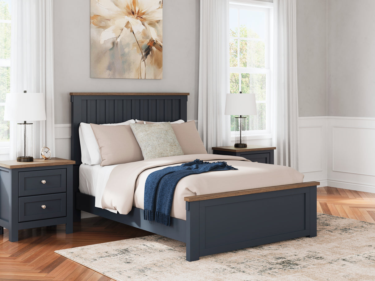 Furniture City Slidell - Ashley Furniture - Landocken Bedroom - Full Panel Bed / Brown/Blue - B414B3