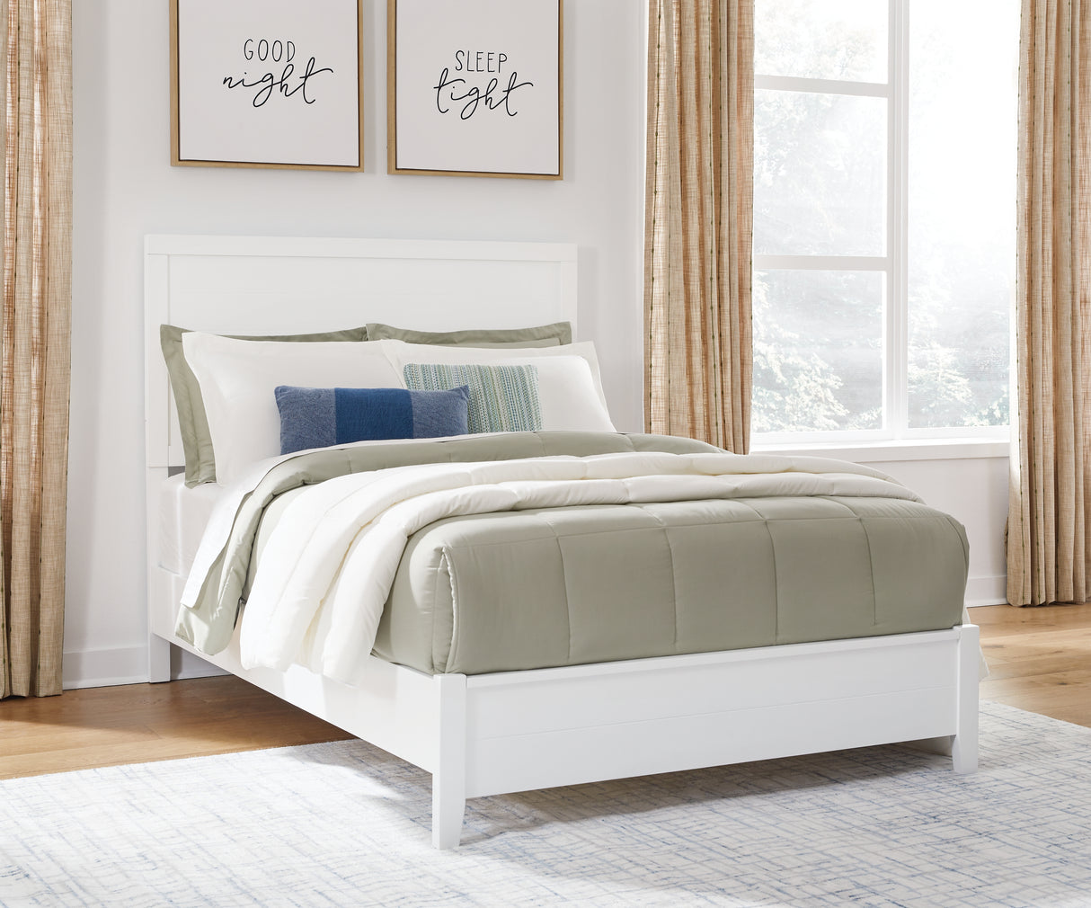 Furniture City Slidell - Ashley Furniture - Binterglen Bedroom - Full Panel Bed / White - B427B4