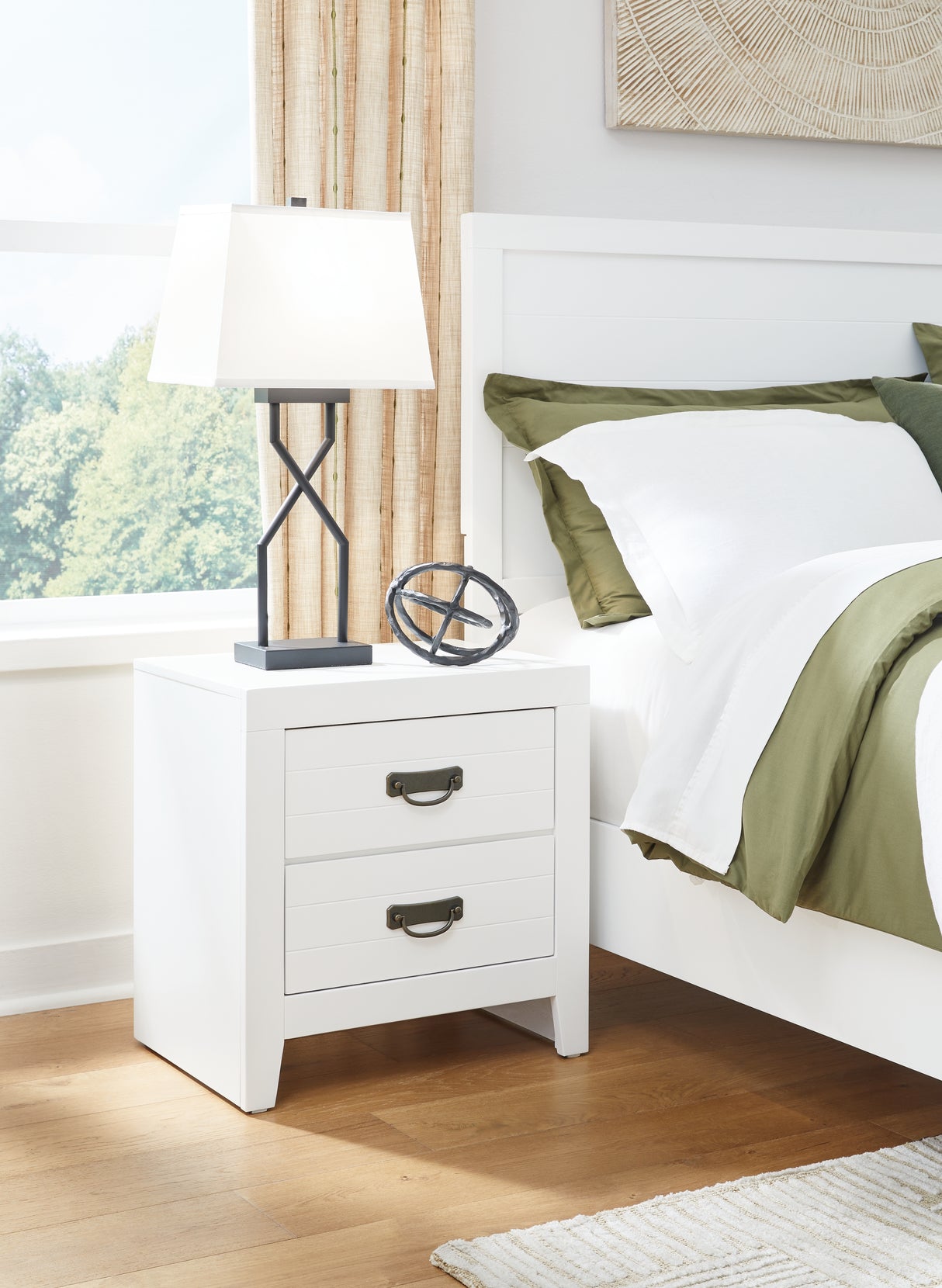 Furniture City Slidell - Ashley Furniture - Binterglen Bedroom - Two Drawer Night Stand / White - B427-92