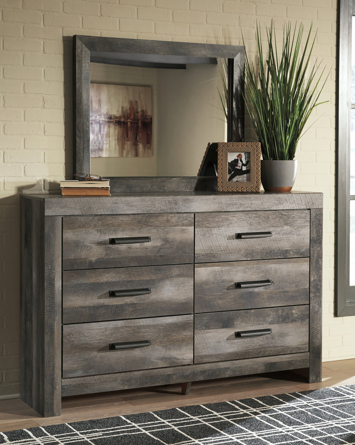 Furniture City Slidell - Ashley Furniture - Wynnlow Bedroom - Dresser and Mirror / Gray - B440B1