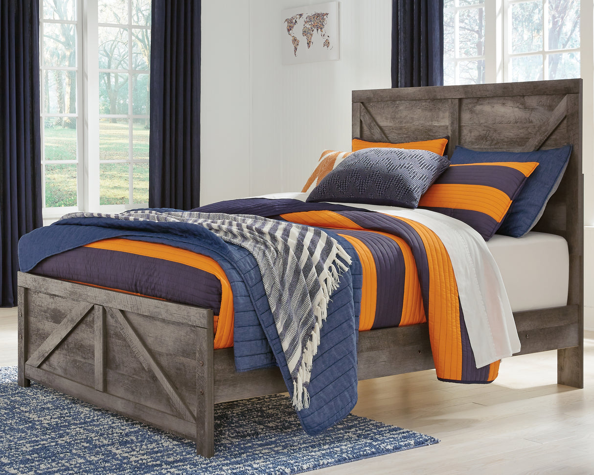Furniture City Slidell - Ashley Furniture - Wynnlow Bedroom - Full Crossbuck Panel Bed / Gray - B440B17
