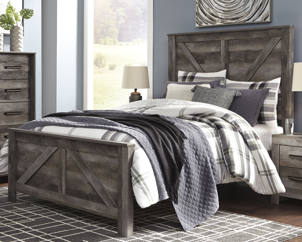 Furniture City Slidell - Ashley Furniture - Wynnlow Bedroom - Queen Crossbuck Panel Bed / Gray - B440B9