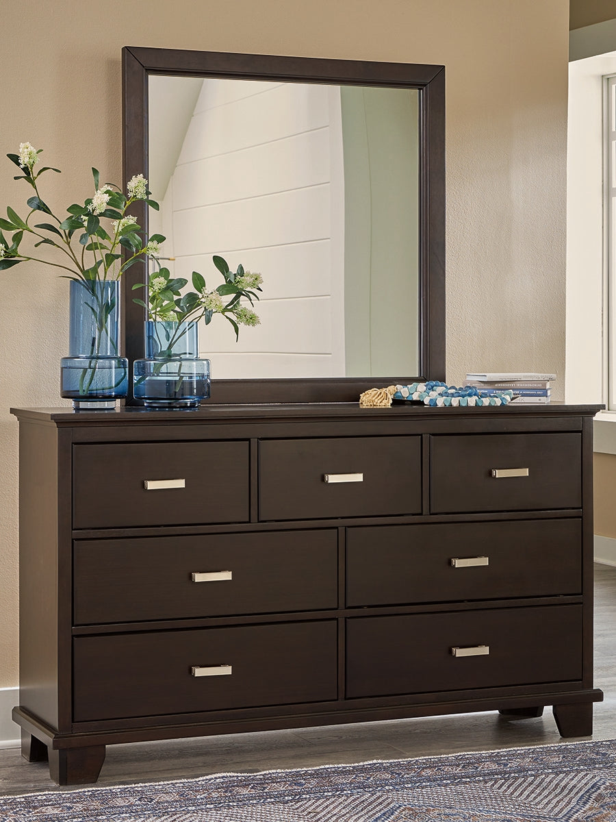 Furniture City Slidell - Ashley Furniture - Covetown Bedroom - Dresser and Mirror / Dark Brown - B441B1