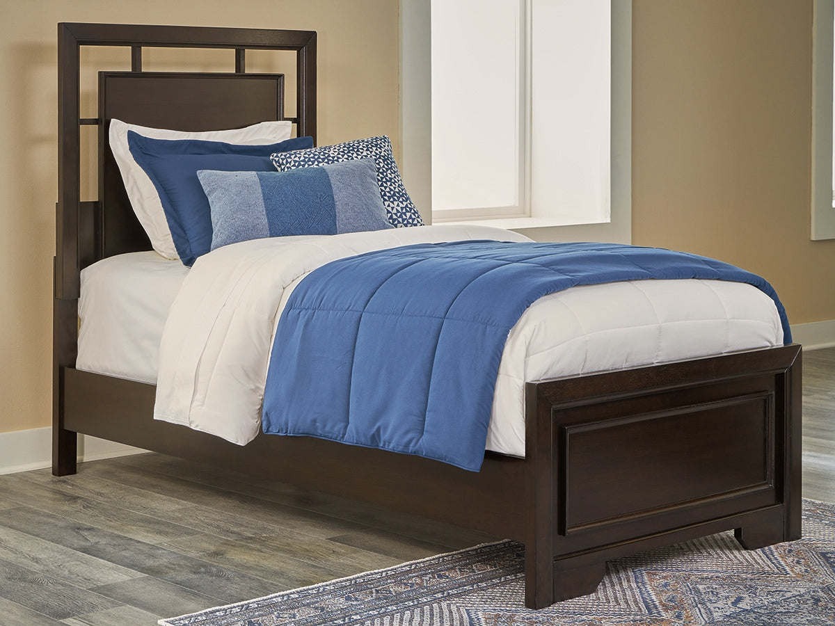 Furniture City Slidell - Ashley Furniture - Covetown Bedroom - Twin Panel Bed / Dark Brown - B441B2