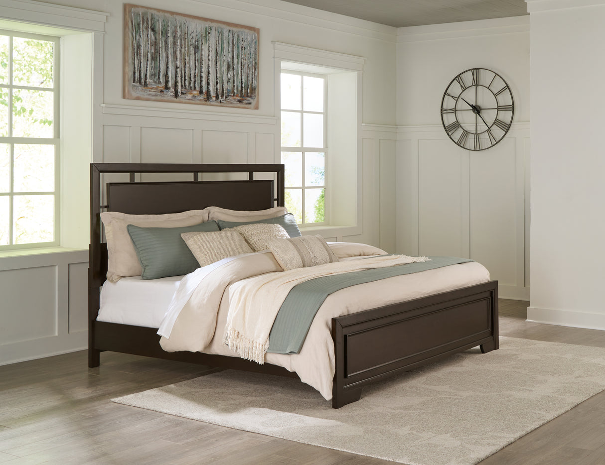 Furniture City Slidell - Ashley Furniture - Covetown Bedroom - King Panel Bed / Dark Brown - B441B8