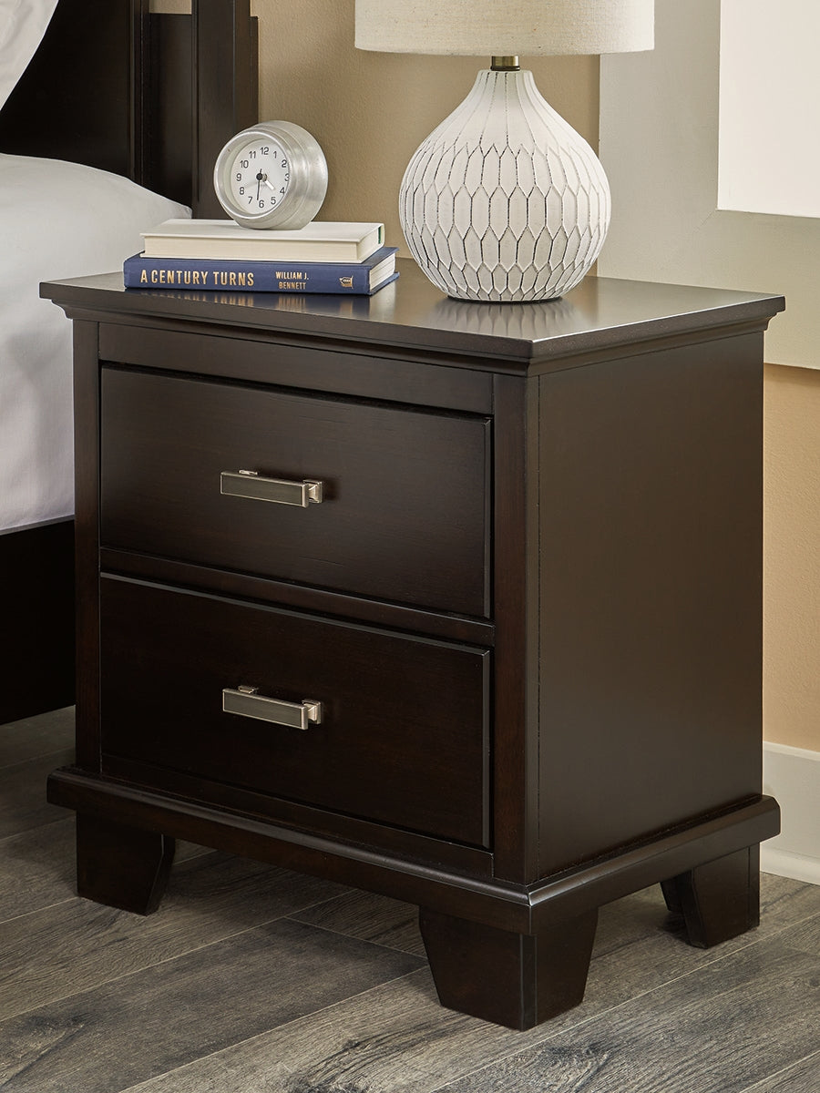 Furniture City Slidell - Ashley Furniture - Covetown Bedroom - Two Drawer Night Stand / Dark Brown - B441-92