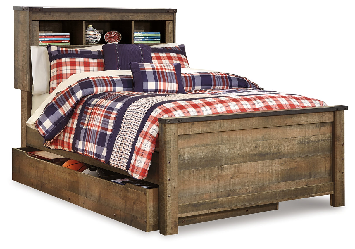 Furniture City Slidell - Ashley Furniture - Trinell Bedroom - Full Bookcase Bed with Storage / Brown - B446B91