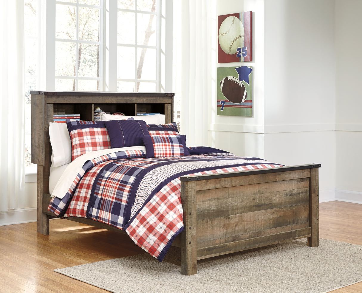 Furniture City Slidell - Ashley Furniture - Trinell Bedroom - Full Bookcase Panel Bed / Brown - B446B87