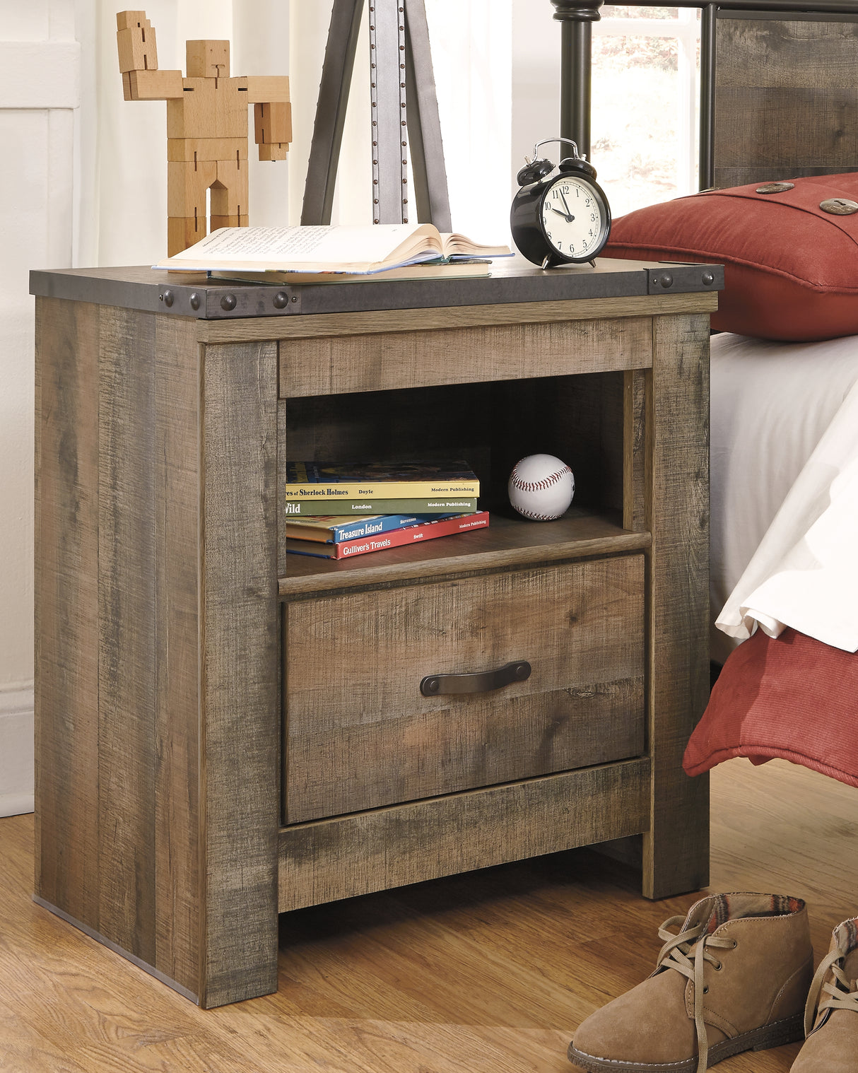 Furniture City Slidell - Ashley Furniture - Trinell Bedroom - One Drawer Night Stand / Brown - B446-91