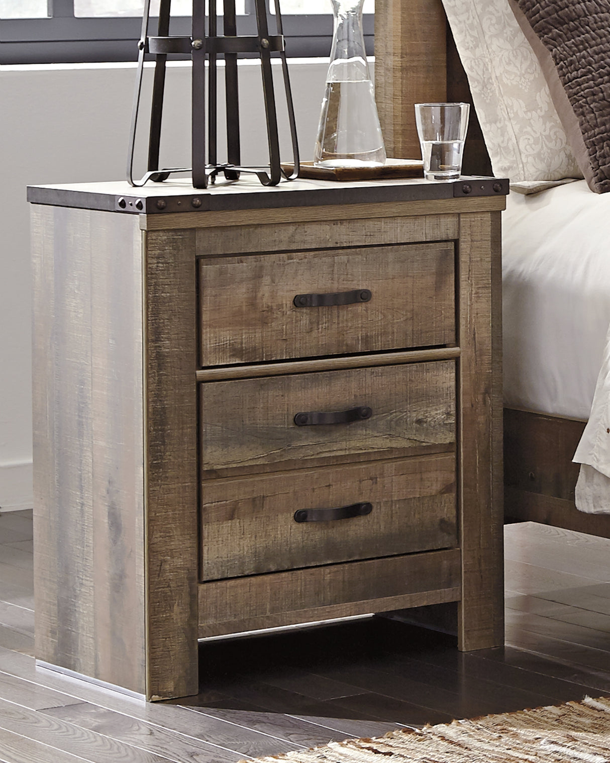 Furniture City Slidell - Ashley Furniture - Trinell Bedroom - Two Drawer Night Stand / Brown - B446-92