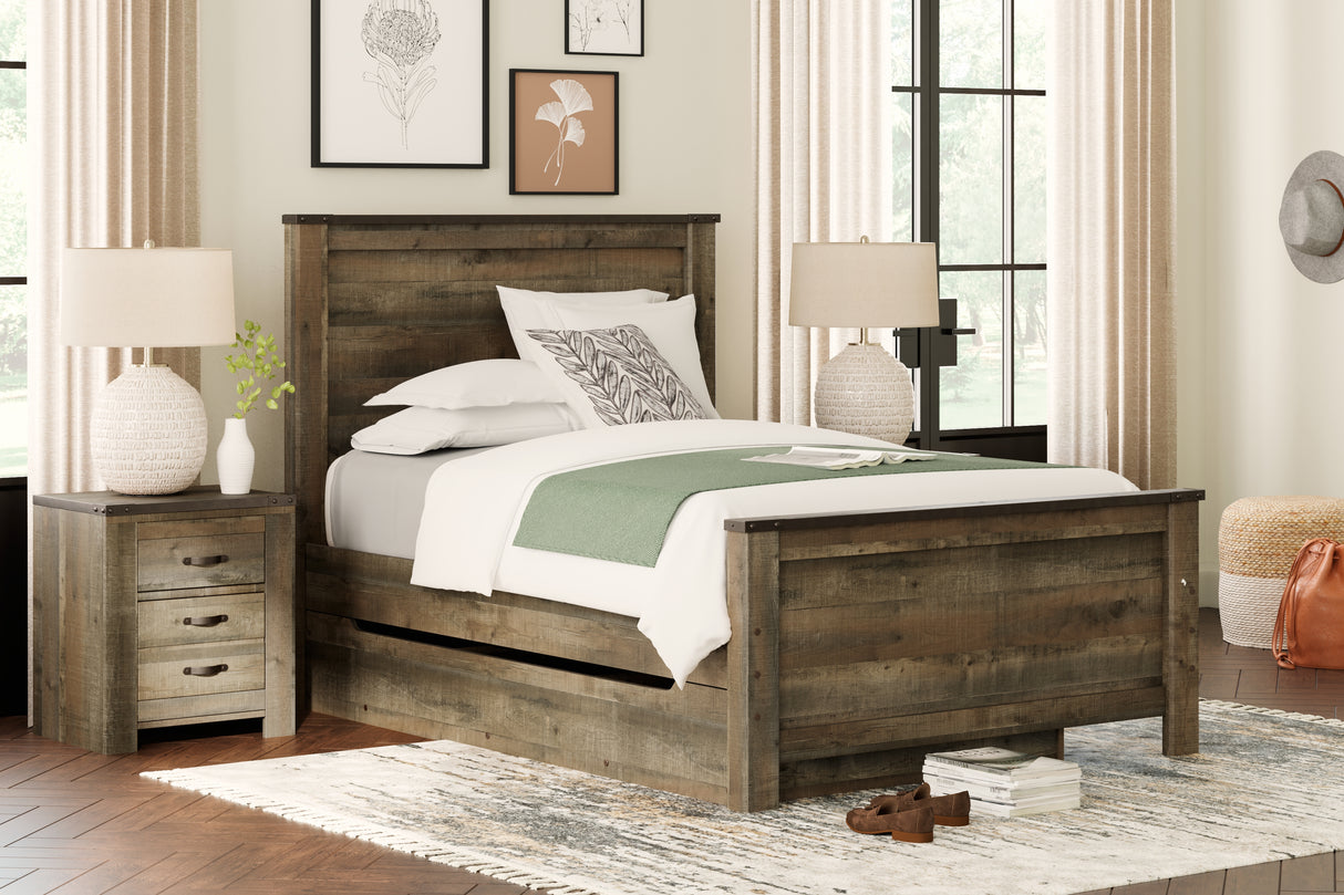 Furniture City Slidell - Ashley Furniture - Trinell Bedroom - Full Panel Bed with 1 Large Storage Drawer / Brown - B446B9