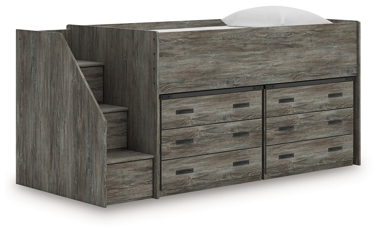 Furniture City Slidell - Ashley Furniture - Frandern Twin Loft Bed with Drawer Storage - Twin Loft Bed with Drawer Storage / Warm Gray - B4480B26