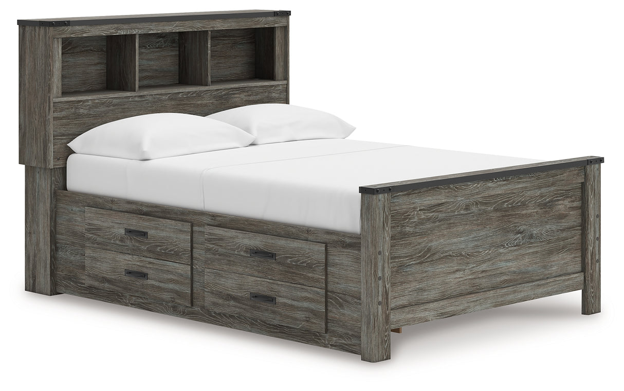 Furniture City Slidell - Ashley Furniture - Frandern Bedroom - Full Bookcase Panel Bed with Storage / Gray - B4480B9