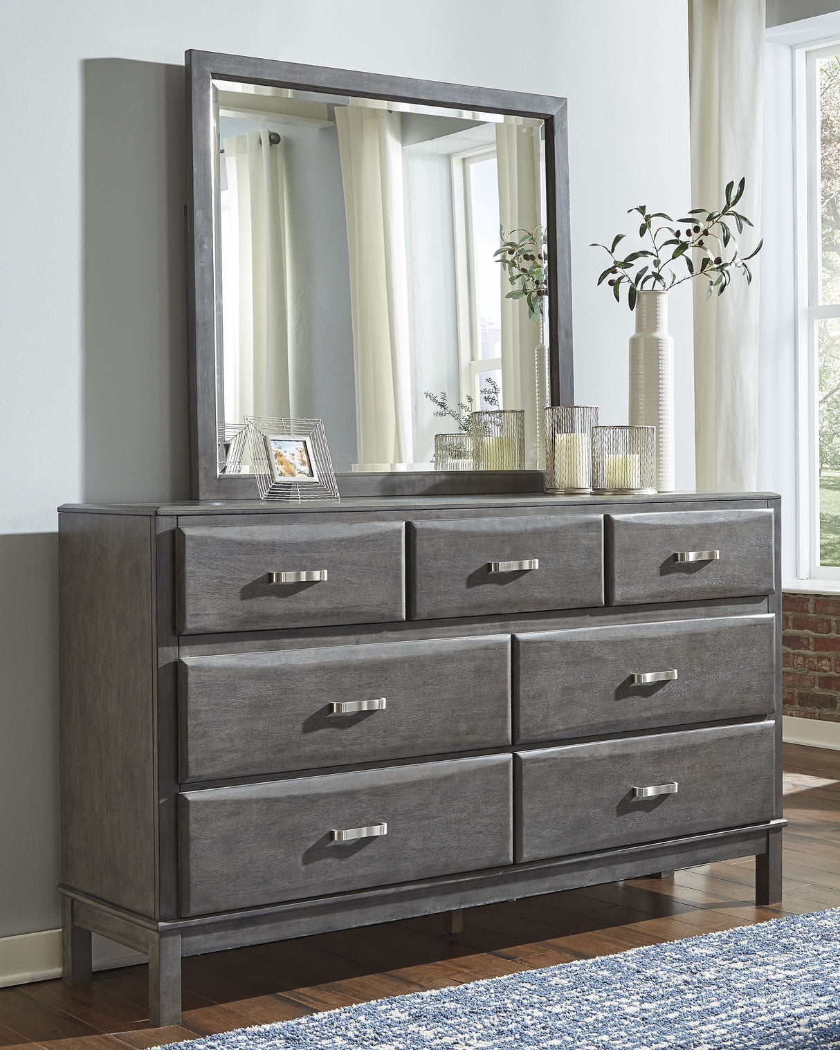 Furniture City Slidell - Ashley Furniture - Caitbrook Bedroom - Dresser and Mirror / Gray - B476B1