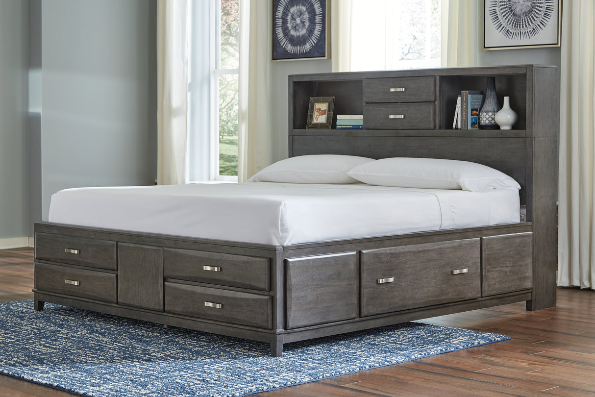 Furniture City Slidell - Ashley Furniture - Caitbrook Bedroom - Queen Storage Bed with 8 Drawers / Gray - B476B2