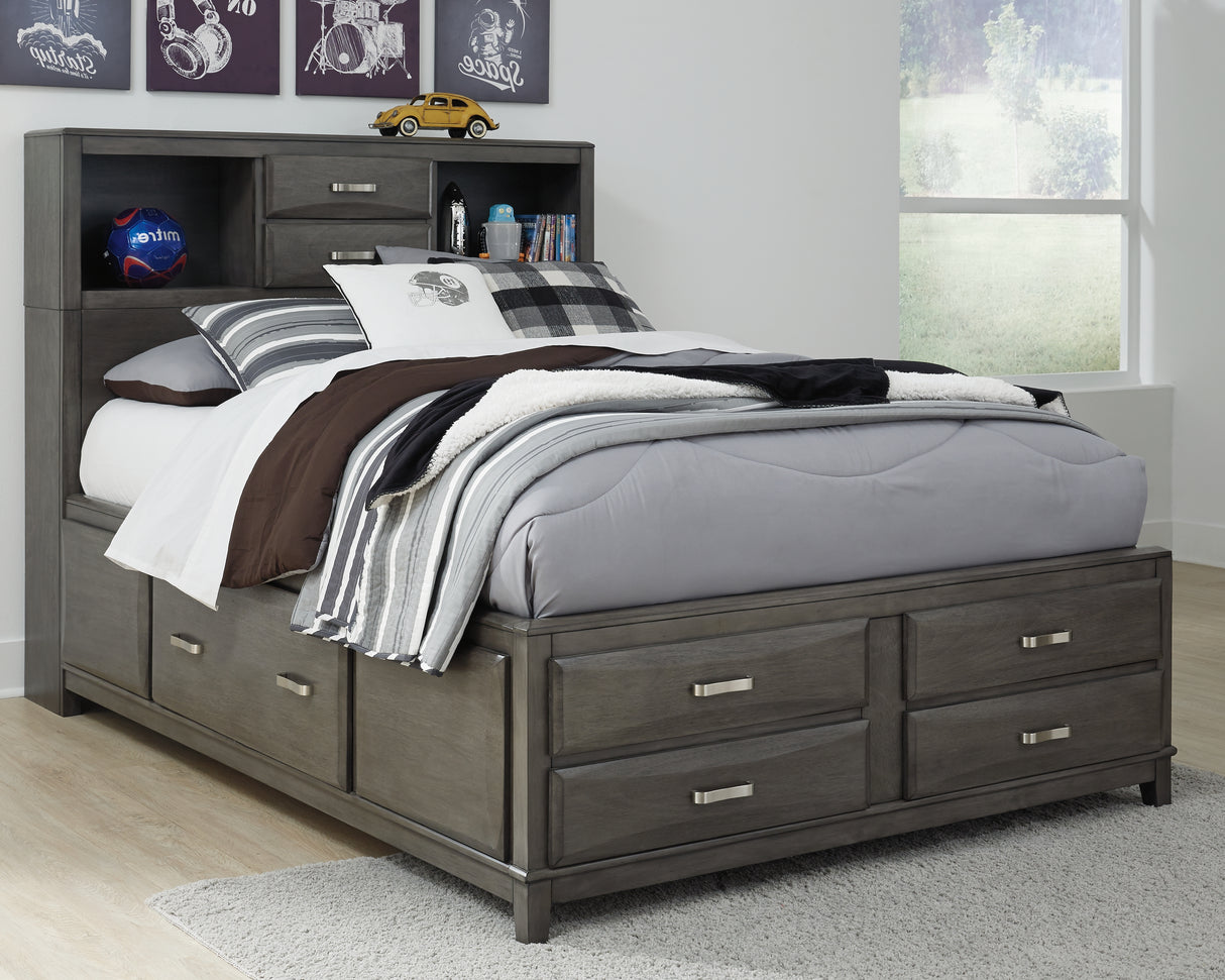Furniture City Slidell - Ashley Furniture - Caitbrook Bedroom - Full Storage Bed with 7 Drawers / Gray - B476B4