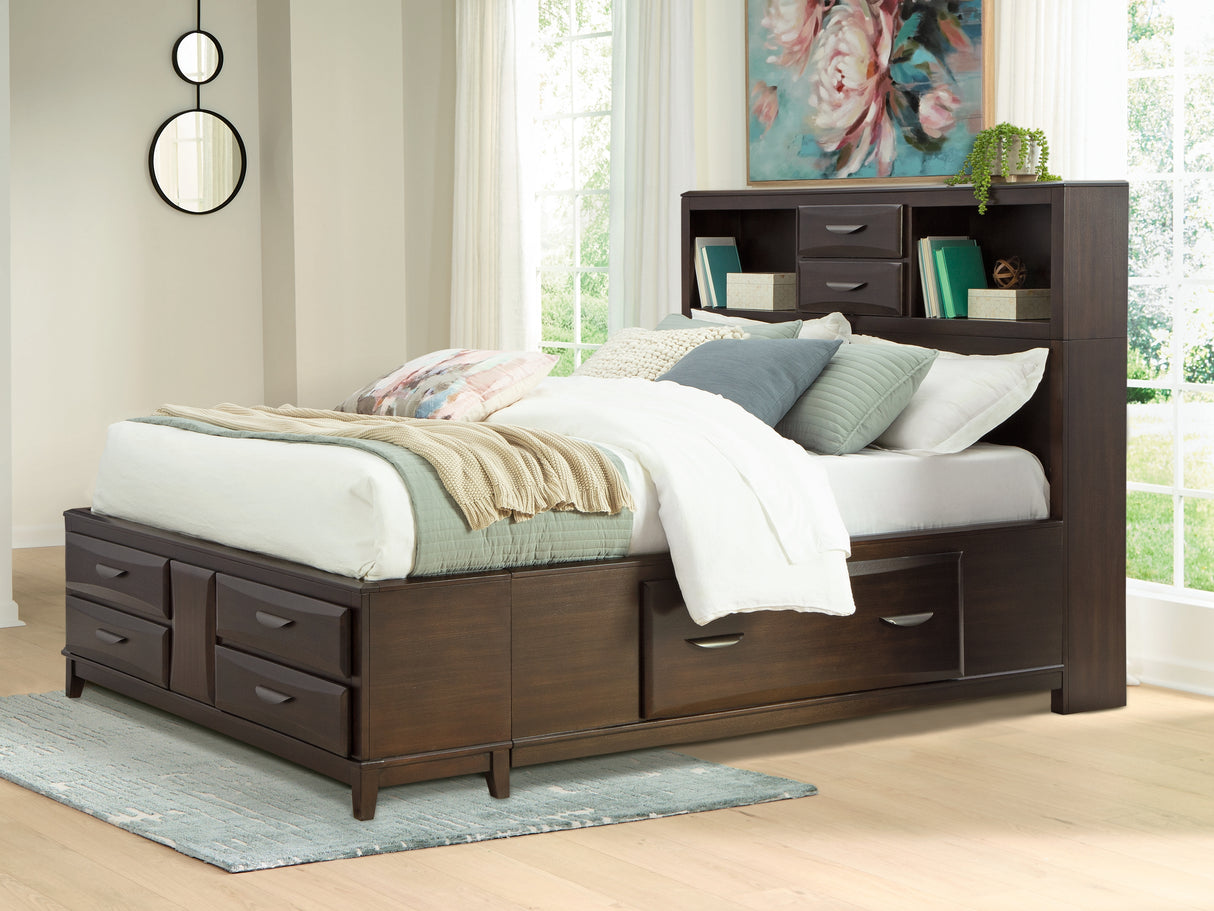 Furniture City Slidell - Ashley Furniture - Vanmore Bedroom - Queen Storage Bed / Dark Brown - B479B2