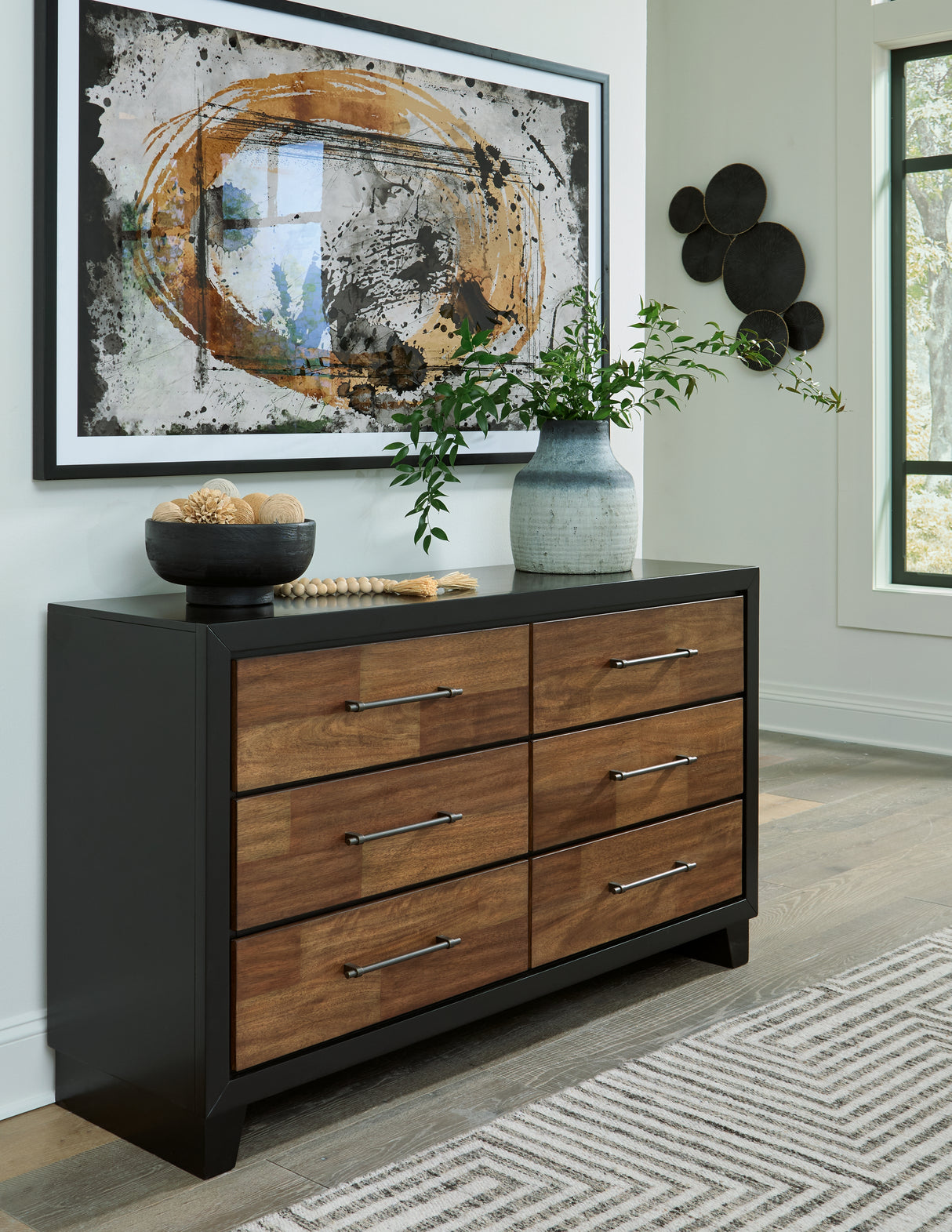 Furniture City Slidell - Ashley Furniture - Kraeburn Bedroom - Dresser / Brown/Black - B496-31