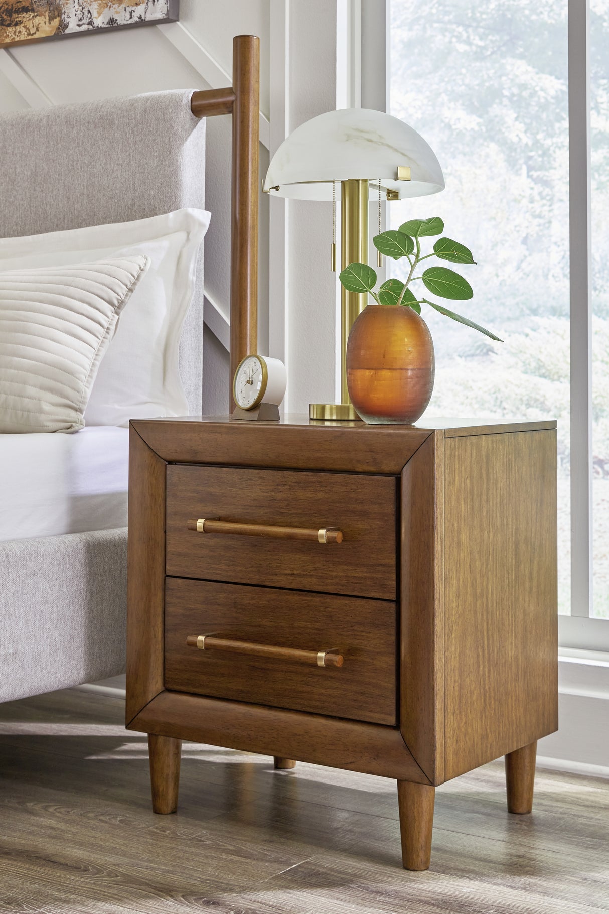 Furniture City Slidell - Ashley Furniture - Lyncott Bedroom - Two Drawer Night Stand / Brown - B615-92