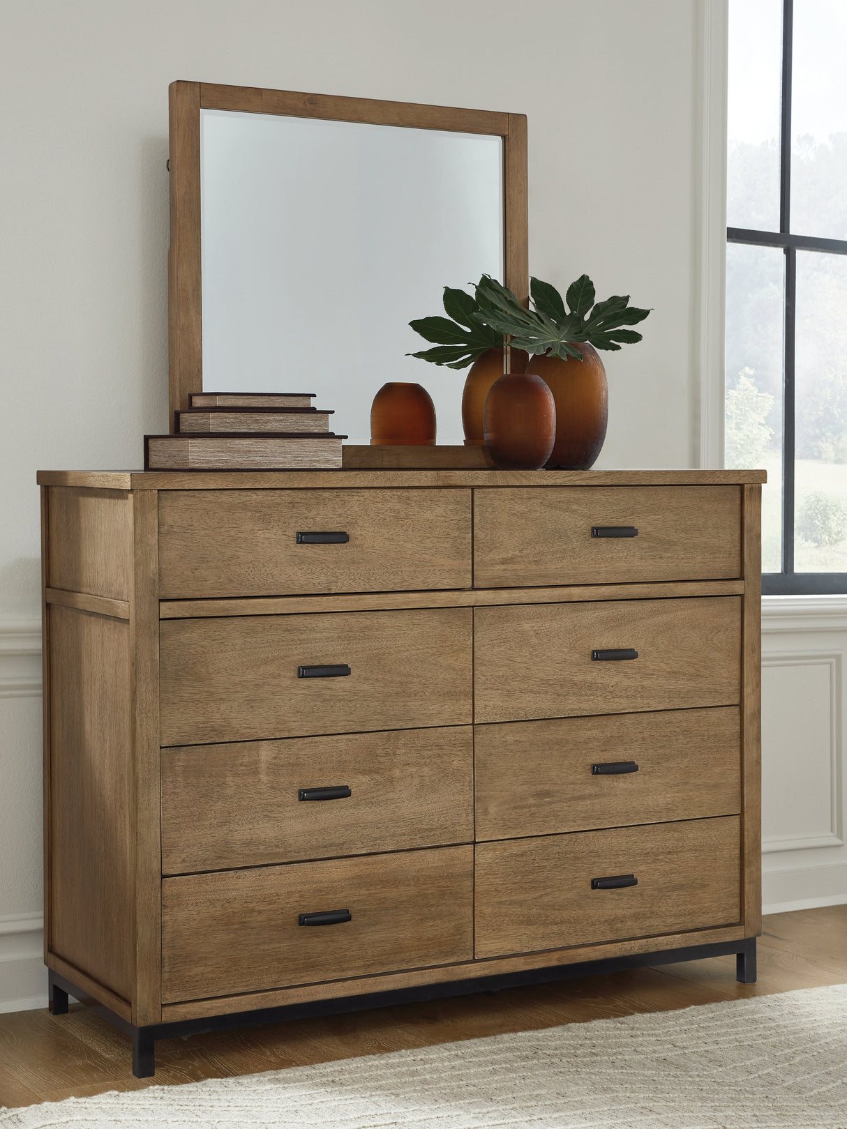 Furniture City Slidell - Ashley Furniture - Tomtyn Bedroom - Dresser and Mirror / Light Brown - B622B1