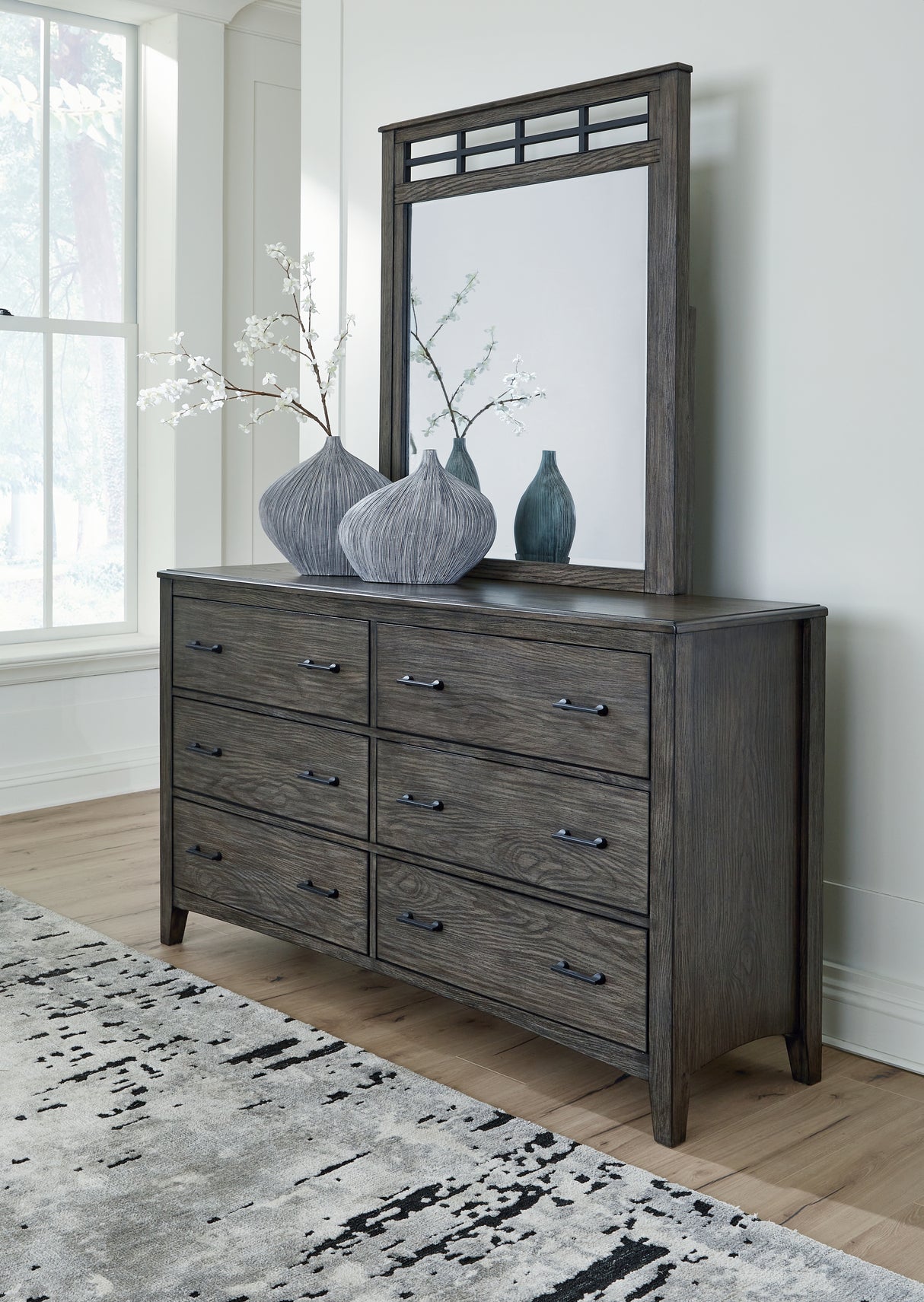 Furniture City Slidell - Ashley Furniture - Montillan Bedroom - Dresser and Mirror / Grayish Brown - B651B1