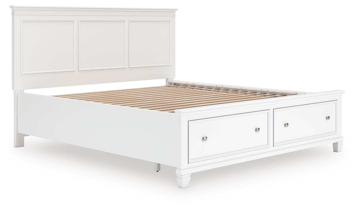 Furniture City Slidell - Ashley Furniture - Fortman Bedroom - California King Panel Storage Bed / White - B680B23