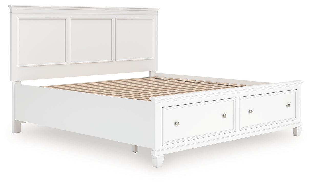 Furniture City Slidell - Ashley Furniture - Fortman Bedroom - King Panel Storage Bed / White - B680B22