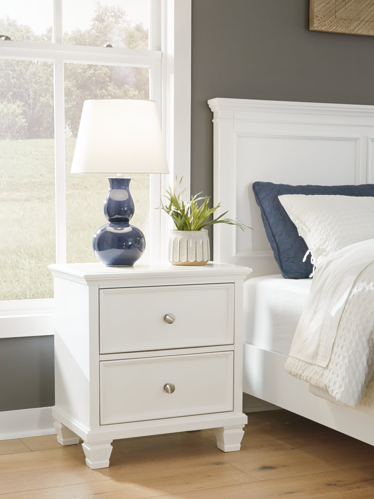Furniture City Slidell - Ashley Furniture - Fortman Bedroom - Two Drawer Night Stand / White - B680-92