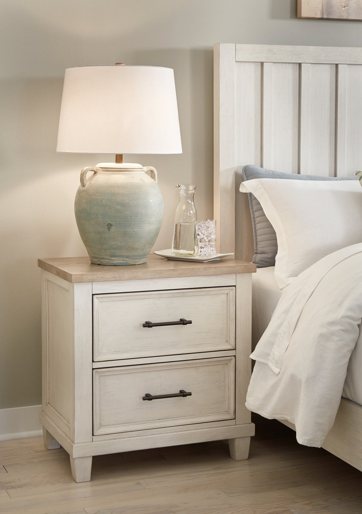 Furniture City Slidell - Ashley Furniture - Shaybrock Bedroom - Queen Panel Bed / Antique White - B683B2
