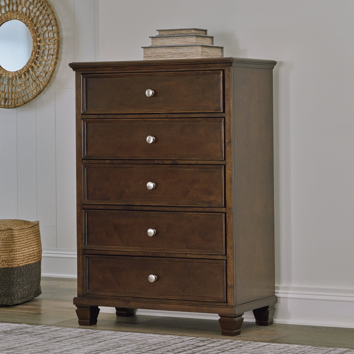 Furniture City Slidell - Ashley Furniture - Danabrin Bedroom - Five Drawer Chest / Brown - B685-46