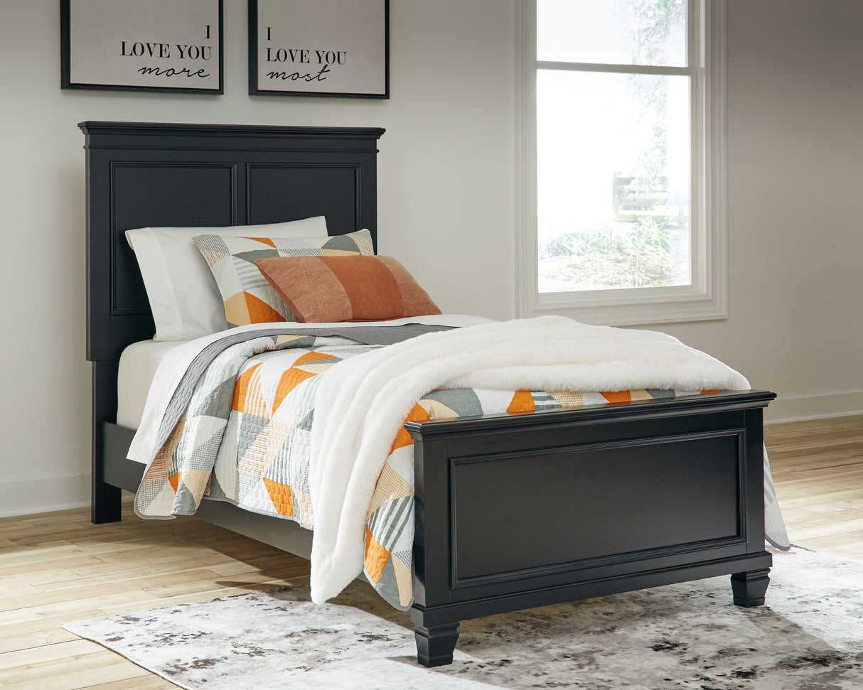Furniture City Slidell - Ashley Furniture - Lanolee Bedroom - Twin Panel Bed / Black - B687B2