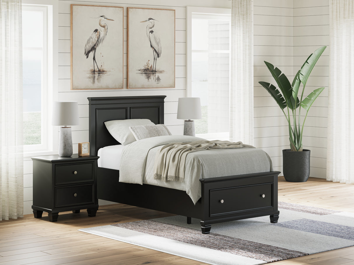 Furniture City Slidell - Ashley Furniture - Lanolee Bedroom - Twin Panel Storage Bed / Black - B687B21