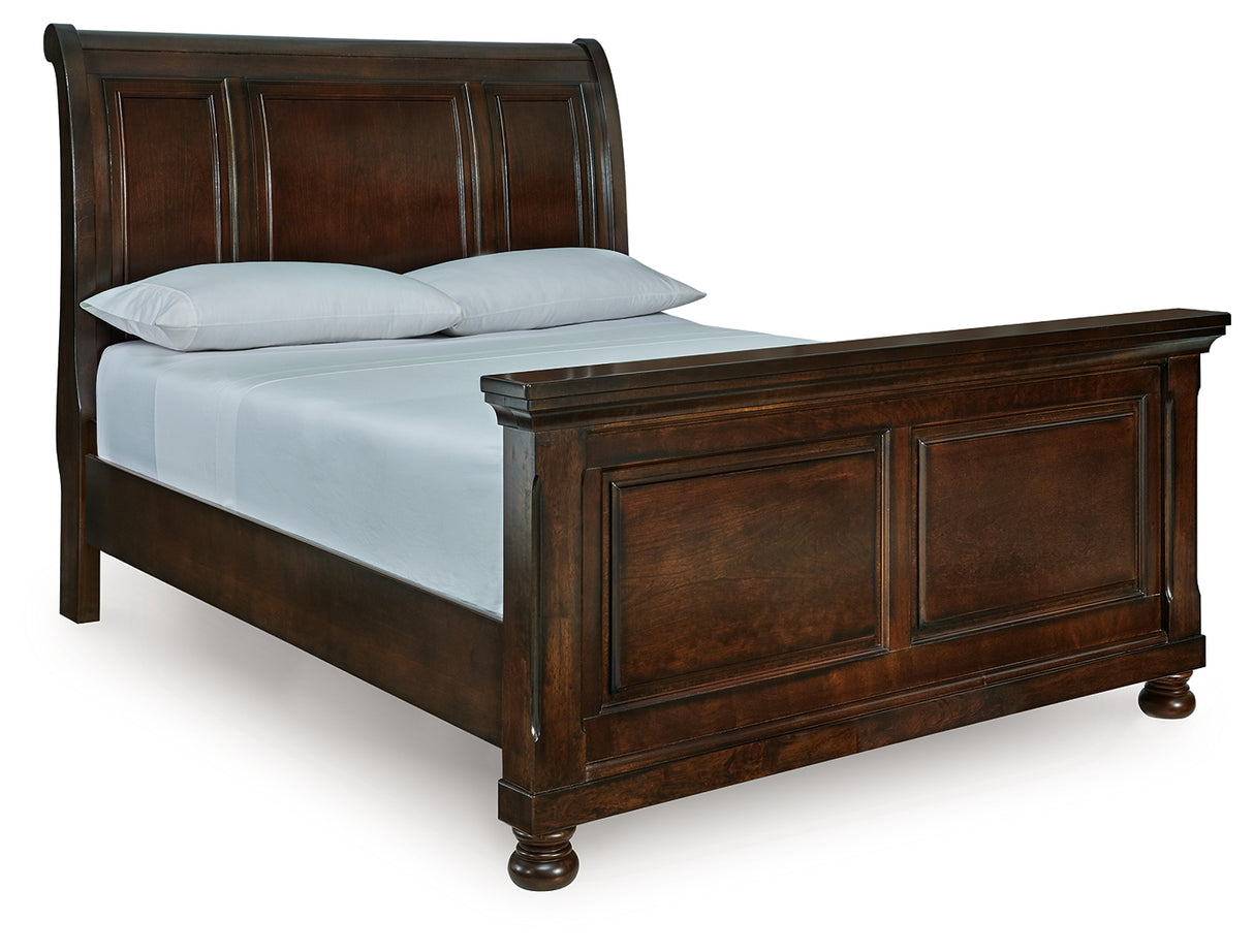 Furniture City Slidell - Ashley Furniture - Porter Bedroom - Queen Sleigh Bed / Rustic Brown - B697B48