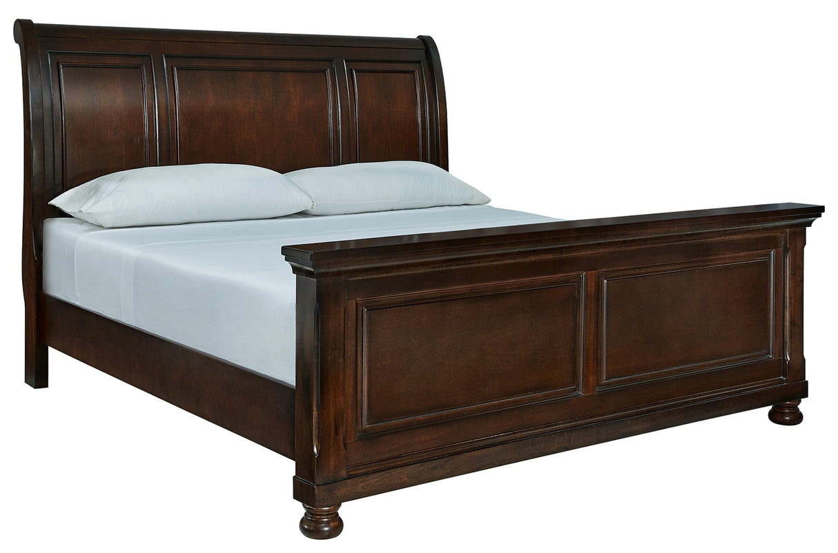 Furniture City Slidell - Ashley Furniture - Porter Bedroom - King Sleigh Bed / Rustic Brown - B697B49