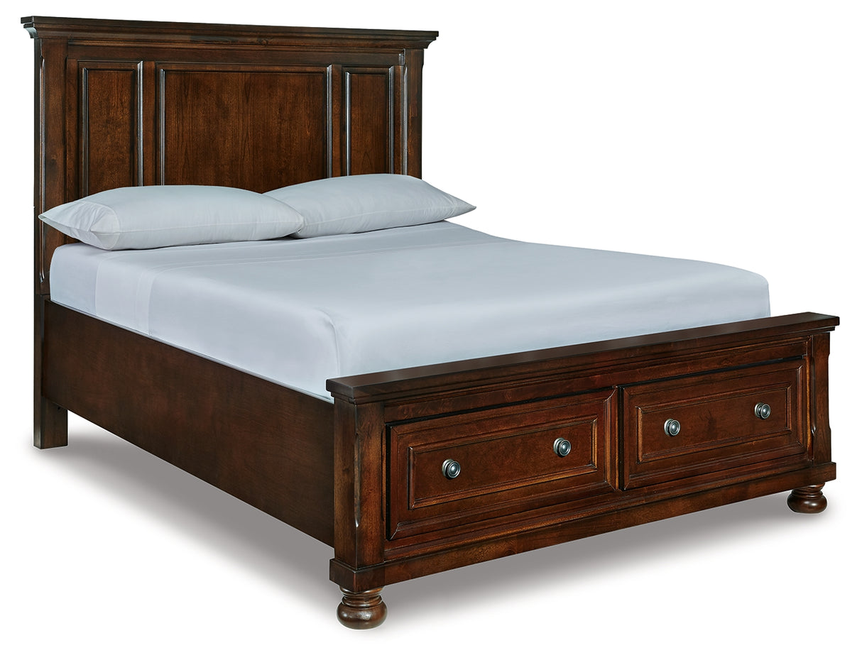 Furniture City Slidell - Ashley Furniture - Porter Bedroom - Queen Panel Storage Bed / Rustic Brown - B697B42